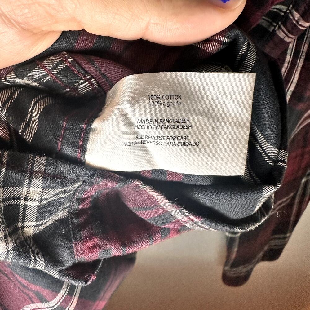 Orvis Classic Collection Long Sleeve Maroon Button Up Plaid Shirt XL Heritage - Picture 6 of 6